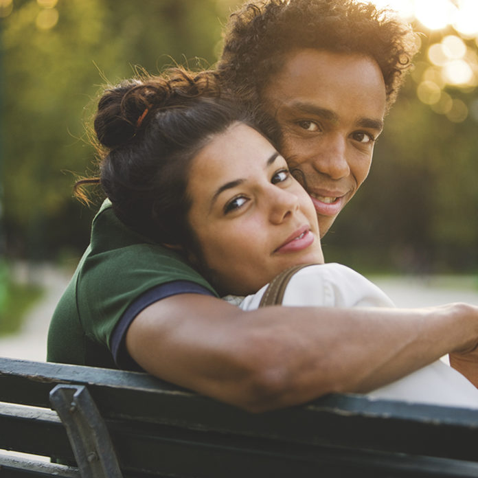 Young Italian Couple relaxing in park
