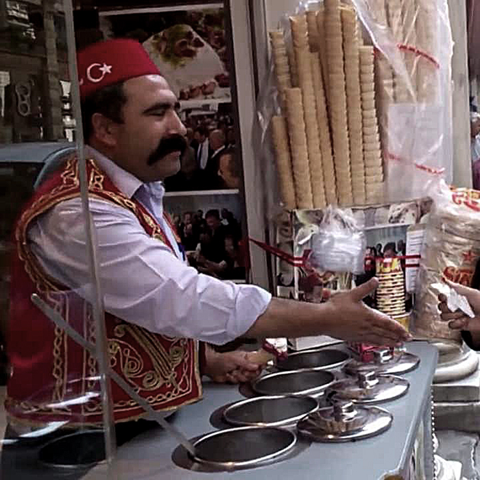 Comical Ice Cream Vendor