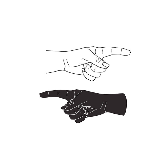 Silhouette of pointing finger hand