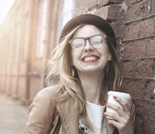 Free as a bird cheerful woman